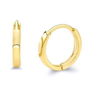 14k Yellow Gold OR White Gold 2X11mm Huggies Earrings